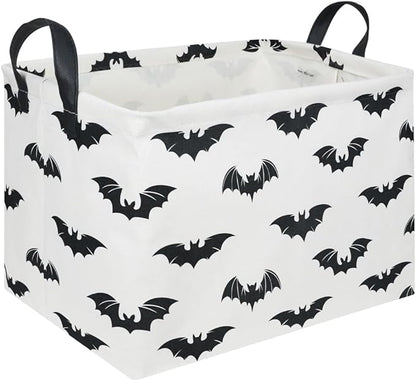 Easter Batman Basket,Collapsible waterproof storage basket,Batman toy decor,Cute toy storage box Empty for kids,Organizer Containers for Kids Toys,bat room decor(Black bats)