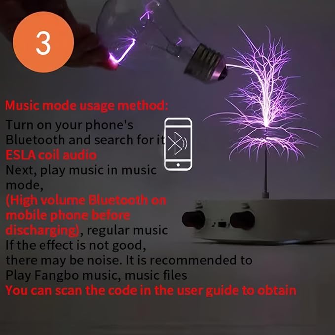 Music Tesla Coil Arc Plasma Coil Desktop Toy Science Education kit Mode Touchable Artificial Lightning Spark Gap Arc Generator Teaching Experiment Tool