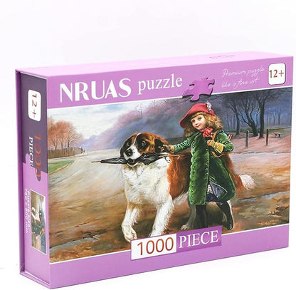 Girl and Dog Jigsaw Puzzles 1000 Pieces for Adults 1000 Piece Puzzles for Adults and Kids (Girl and Dog)
