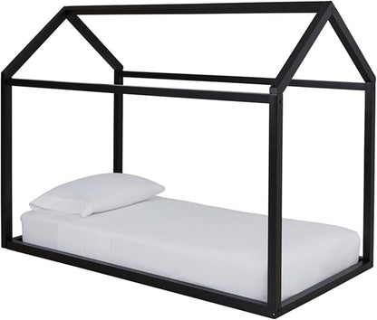 Signature Design by Ashley Flannibrook Contemporary House Bed Frame, Twin, Black