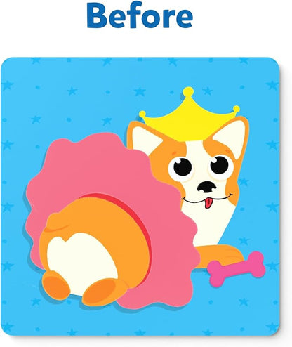 Skillmatics Art Activity - Fun with Foam Puppies, No Mess Felt Sticker Art for Kids, DIY Craft Kits, Gifts for Boys & Girls Ages 3, 4, 5, 6, 7, Travel Toys