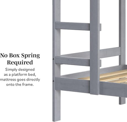 Walker Edison Modern Twin-Size Children's Bed Frame Bedroom, Twin-Size, Grey