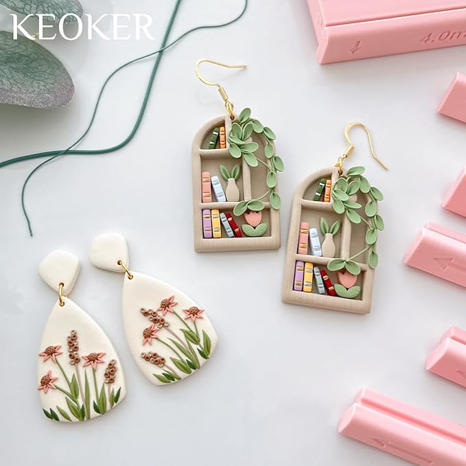 Keoker Clay Tube Hoop Roller Guide, Clay Rolling Strip Shape Maker, Polymer Clay Snake Maker, Polymer Clay Earring Tools