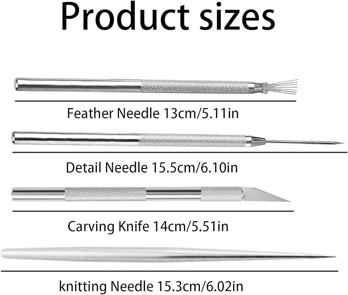 4 Pcs Clay Needle Tools Set, Sculpting & Carving Tools for Precision Sculpting, Texturing and Ceramic Scoring, Model Clay Supplies