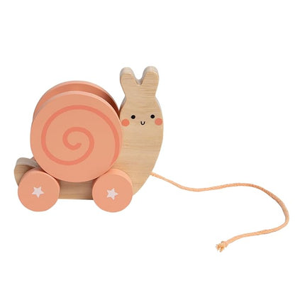 Pearhead Montessori Snail Pull Toy, Pull Along Wooden Toy, Early Development Push and Pull String Toy, Motor Skill Toy for Toddlers Ages 1+ Year