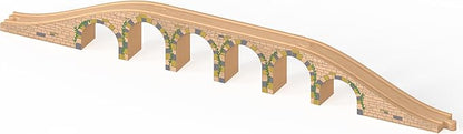 Orbrium Toys 6 Arches Viaduct Bridge for Wooden Railway Track Compatible with Thomas Trains Brio Set