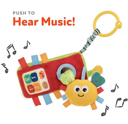 Nuby Plush Phone Pals Musical Hanging Toy with Connector Ring: 0M+, Multi