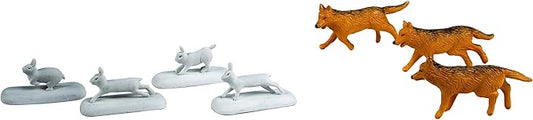 Lionel Warner Brothers The Polar Express Wolves & Rabbits Seven Piece Miniature Animal Pack Model Train Accessory (624252)