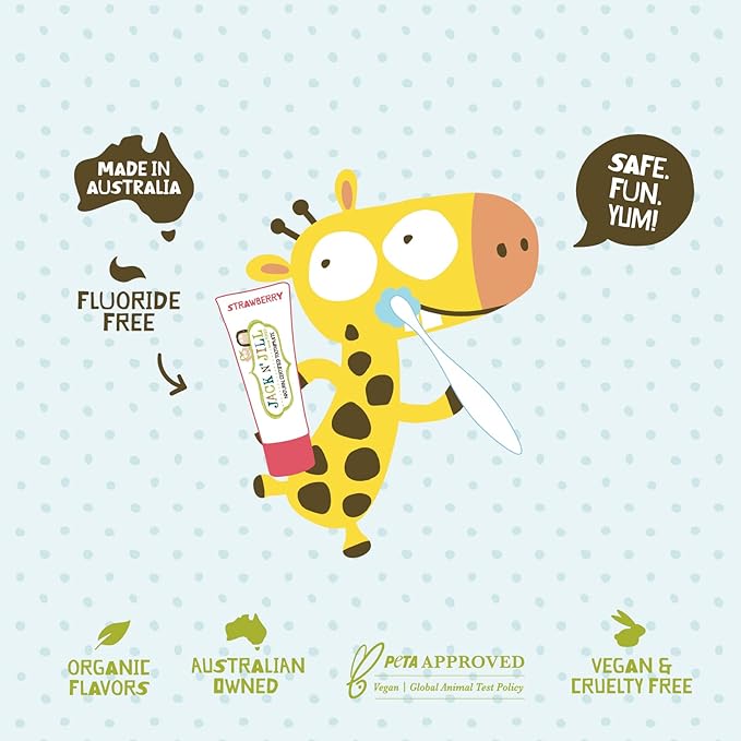 Jack N' Jill Natural Toddler Toothpaste for Baby, Kids and Infants 6 Months & Up, Fluoride Free Training Toothpaste for Toddlers 1-3 (1.76 Fl Oz (Pack of 6), Milkshake)