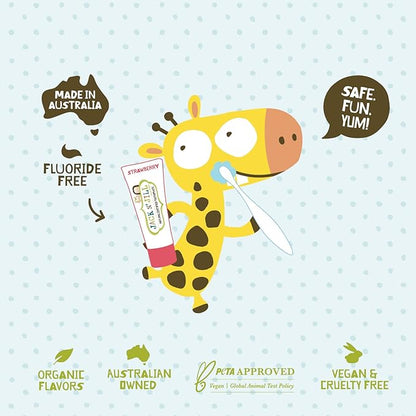 Jack N' Jill Natural Toddler Toothpaste for Baby, Kids and Infants 6 Months & Up, Fluoride Free Training Toothpaste for Toddlers 1-3 (1.76 Fl Oz (Pack of 6), Banana)