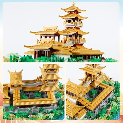 Chinese Architecture Mini Bricks Building Blocks Crescent Moon Spring Collection Model for Display Micro Block for Adults Decorative Creative Toy Present for Children Age of 14+ 3350 PCS
