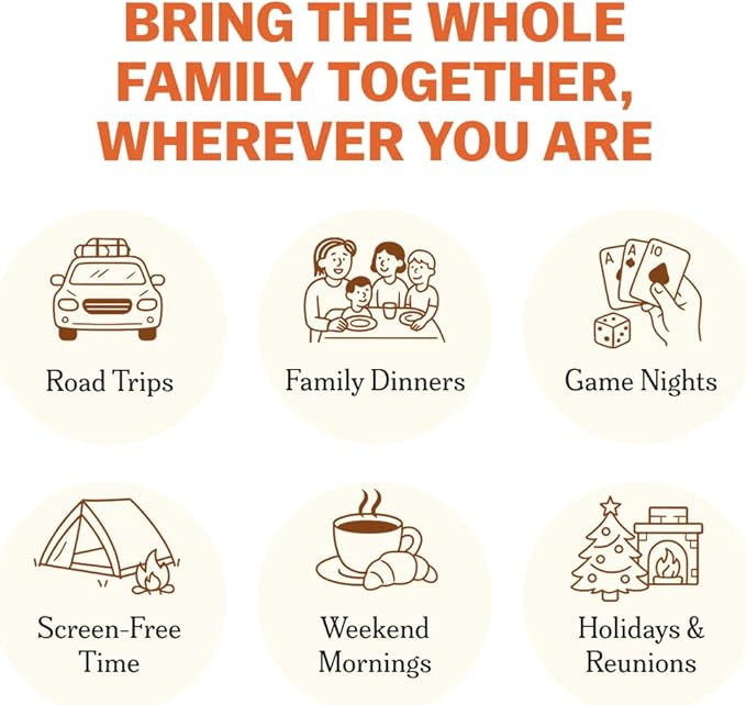 TALES Family Edition 150 Conversation Cards for Family Game Night, Adults, Teens, and Kids, Family Dinners, and Gatherings, Prompts for Meaningful Connections