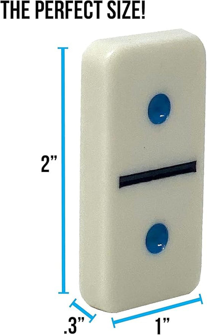 Regal Games - Double 12 Mexican Train Dominoes - Colored Dots Set - Fun Family-Friendly Dominoes Game - Includes 91 Tiles, Collector's Case & Plastic Hub w 9 Plastic Trains - Ideal for 2-8 Players