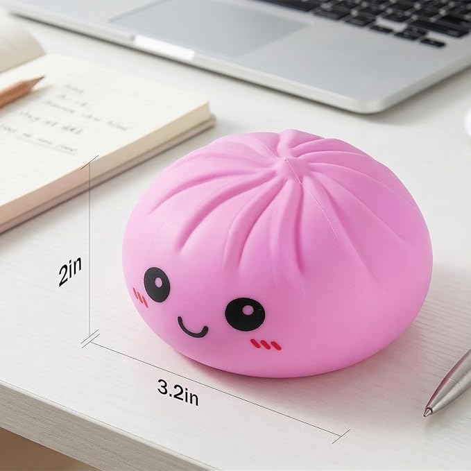 Dumpling Squishy Toys, Gaint Dumpling Squishy Mystery Box, Colorful Squishies Dumplings Stress Balls Toy, Stocking Stuffers with Food Steamer Stretchy Desk Toy (White)