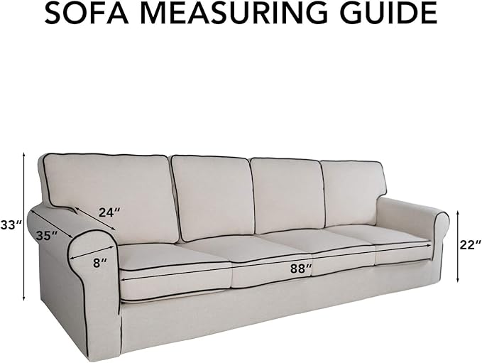 PureFit Reversible Quilted Sofa Cover, Water Resistant Slipcover Furniture Protector, Washable Couch Cover with Non Slip and Elastic Straps for Kids, Dogs, Pets (XX Large, Dark Gray/Beige)