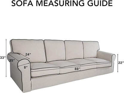 PureFit Reversible Quilted Sofa Cover, Water Resistant Slipcover Furniture Protector, Washable Couch Cover with Non Slip and Elastic Straps for Kids, Dogs, Pets (XX Large, Dark Gray/Beige)