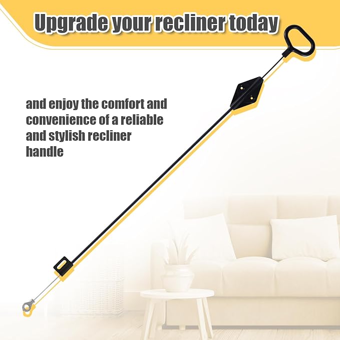 Recliner Pull Handle Replacement, Black Recliner D Ring Replacement Parts Compatible with Lazy Boy D Ring Couch Sofa Recliner Release Cable Pull for Lazyboy