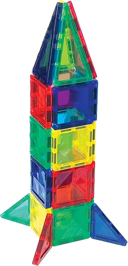 CreateOn Crayola Mini Magnetic PIP-Tiles, Bold Colors - Building Set for Kids, Magnetic Building Toys for Kids, STEM Travel Toys for Boys and Girls Ages 3+, 24-Piece Set (Bold)