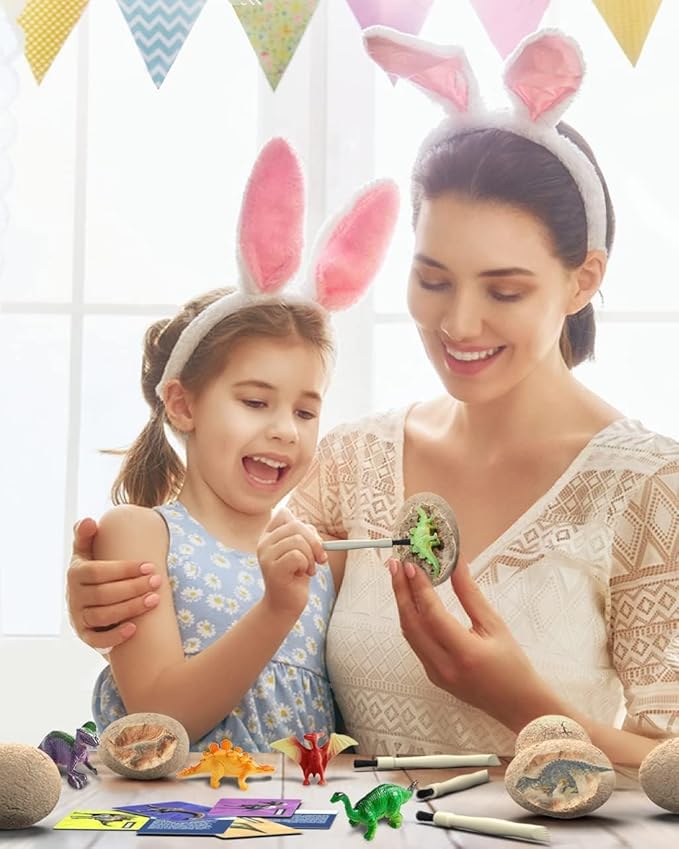 12 Unique Dinosaur Eggs, Dinosaur Eggs Excavation/Eggs with Toys for Kids 3-5 5-7 8-12, Dinosaur Fossil Eggs - Archaeology STEM Crafts Birthday for Boys & Girls