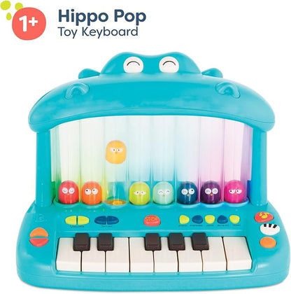 B. toys- Hippo Pop- Musical Toy Keyboard – Play Piano – Songs, Sounds & Lights – Musical Instrument for Toddlers, Kids – 12 Months +