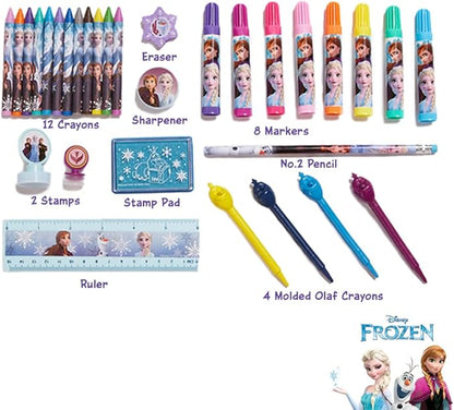 Innovative Designs Disney Frozen 2 Kids Deluxe Activity Set with Carrying Tin, Coloring Sheets, Tattoos, Stickers, & Art Supplies