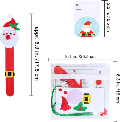 Winlyn 24 Sets Christmas Craft Kits Popsicle Stick Christmas Ornaments Winter Crafts DIY Craft Stick Santa Snowman Elf Reindeer Ornaments Art Sets for Kids Holiday Classroom Activities Party Favors