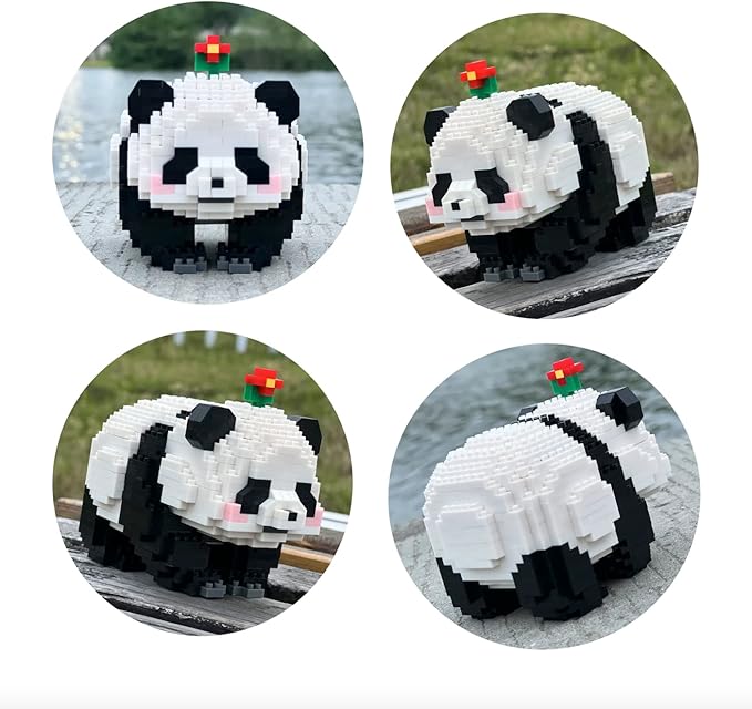Flower Panda Mini Building Blocks, 983 PCS Micro Animal Building Toy Bricks for Girls Boys and Adults