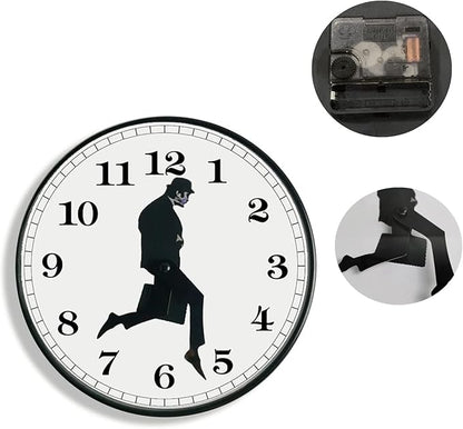 TANKRIN Ministry of Silly Walks Clock, Silly Walk Wall Clock, A Interesting Wall Clock for Living Room Decor, Bedroom, Kitchen, Novelty Home Decor Gifts (Black-2)