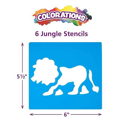 Washable Plastic Jungle Stencils - Set of 6
