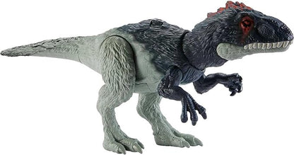 Mattel Jurassic World Wild Roar Dinosaur Toy with Sound & Attack Move, Eocarcharia Posable Action Figure Includes Digital Play, 11 inches Long