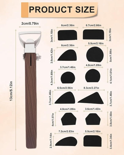 eZAKKA Mug Handle Carving Tool, Pottery Handle Making Tools Set for Pottery Ceramic Mug Handle Molds for Clay, Style 2