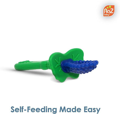 RaZbaby RaZberry Infant Training Spoon, 6m+ (Red & Blue, 2 Count (Pack of 1))