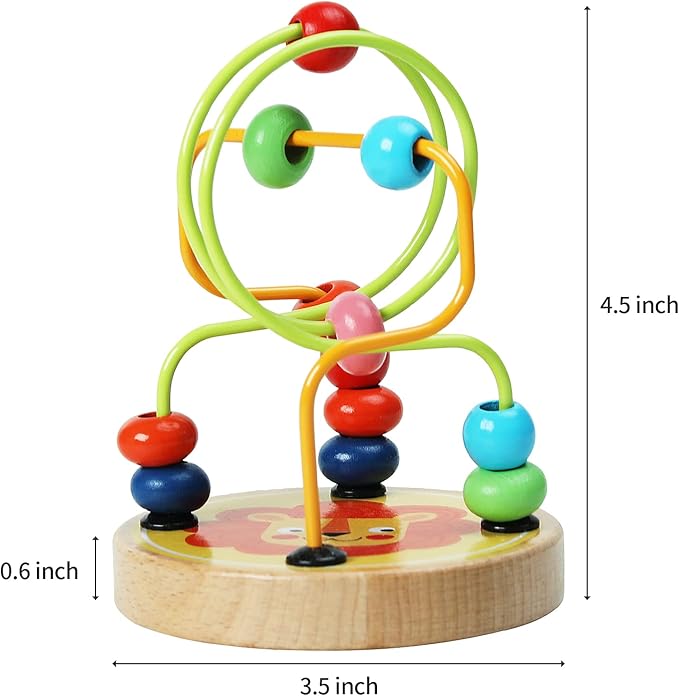 Bead Maze Toy for Toddlers Wooden Colorful Roller Coaster Educational Circle Toys Learning Preschool Toys Birthday Gift for Boys and Girls