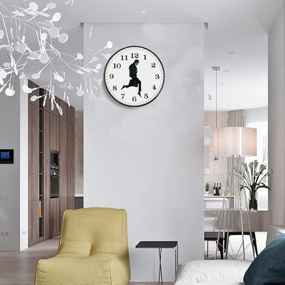 TANKRIN Ministry of Silly Walks Clock, Silly Walk Wall Clock, A Interesting Wall Clock for Living Room Decor, Bedroom, Kitchen, Novelty Home Decor Gifts (Black-2)