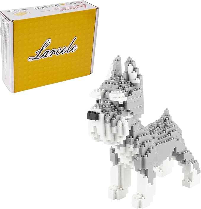 Larcele Dog Micro Building Blocks Pet Mini Building Toy Bricks,880 Pieces KLJM-02 (Schnauzer)