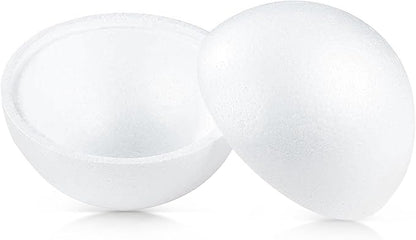 Half Foam Ball 2-Pack - 7.8 x 7.8 x 3.9 in, White - DIY Art Craft & Modeling Supply - Sphere Dome for Crafts Projects