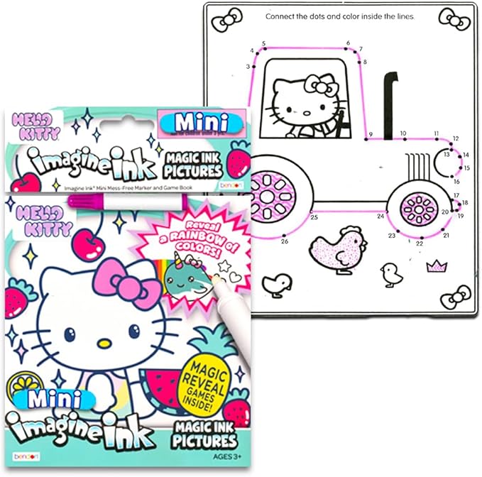 Hello Kitty Imagine Ink Book for Kids - Mess-Free Coloring Booklet with Magic Pen