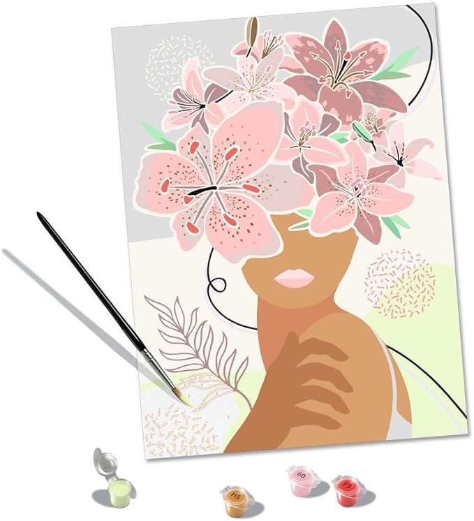Ravensburger Flowers on My Mind Paint by Numbers Kit for Adults - 20275 - Painting Arts and Crafts for Ages 12 and Up