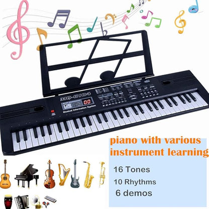 Semart piano keyboard for kids 61 key electric digital music keyboard for beginner portable piano w/LCD display microphone USB cable