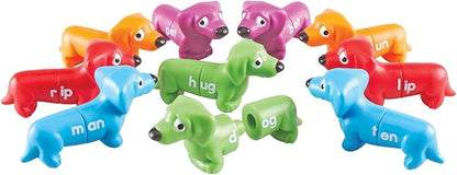 Learning Resources Snap-N-Learn Rhyming Pups Toy - Phonics, Letter Game, Toddler Color Recognition, Montessori Preschool Activities, Matching Set, Fine Motor Skills, Gifts for Boys and Girls
