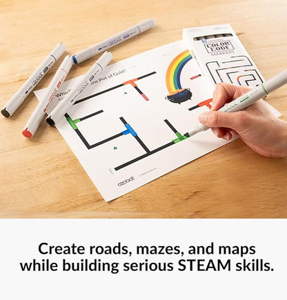 Color Coding Markers: Color Variety for Creative STEM Education, Ideal for Classroom & Home, Enhances Problem-Solving & Critical Thinking Skills, Suitable for Ages 6+, Dual-Sided, 5-Pack