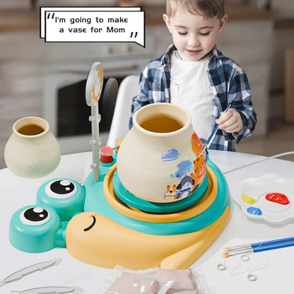 Dravilloy Pottery Wheel for Kids with Clay Sculpting Tools & Painting Kit, Mini Pottery Wheel for Beginners,Crafts & Pottery Kits for Kids Ages 8-12