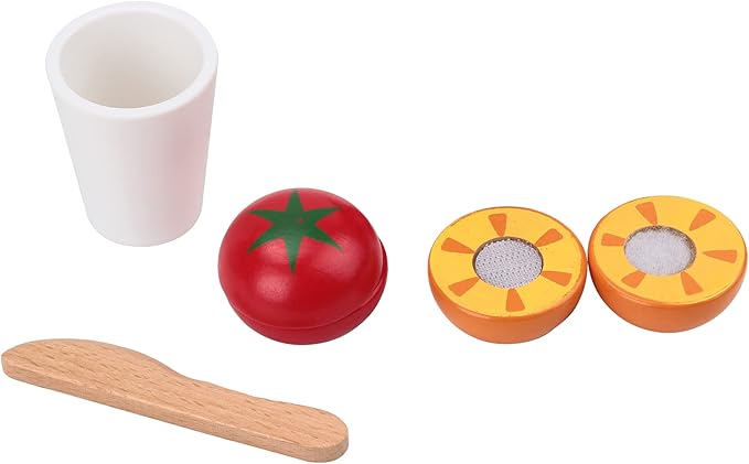 Juice Extractor Toys Pretend Play with Wooden Kitchen Accessories for Kids Entertainment Education Gift(JET03)