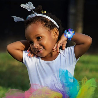 25 Pack LED Light Up Fidget Spinner Bracelets Favors For Kids 4-8 8-12,Glow in The Dark Party Supplies,Birthday Gifts,Treasure Box Toys for Classroom,Carnival Prizes,Pinata Goodie Bags Stuffers