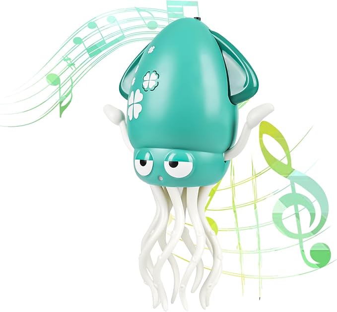 Dancing Octopus Baby Toy, Music & Interactive Sensory Toys for 3 6 9 12 Month & 1 2 3 Year Old Boy Girl, Crawling Dancing Squid Toy for Baby Sensory Toy, Birthday Gift & Christmas Stocking Stuffers