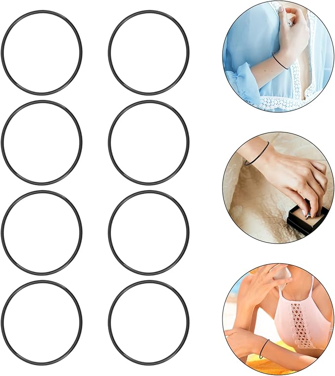 LIFKOME 10 Pcs Gummy Silicone Jelly Bracelets Neon Rubber Bracelets Stretchable Jelly Bands Retro Bracelets Bands for 80s Party Favors for Kids Black