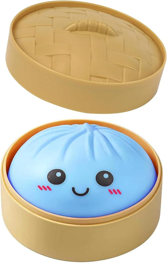 Dumplings Squishy, Mystery Dumplings Squishy, Sensory Squeeze Toy for Stress Relief, Soft Squeeze Decompression Dough for Adults Classroom Prizes & Party Favors (Blue A)