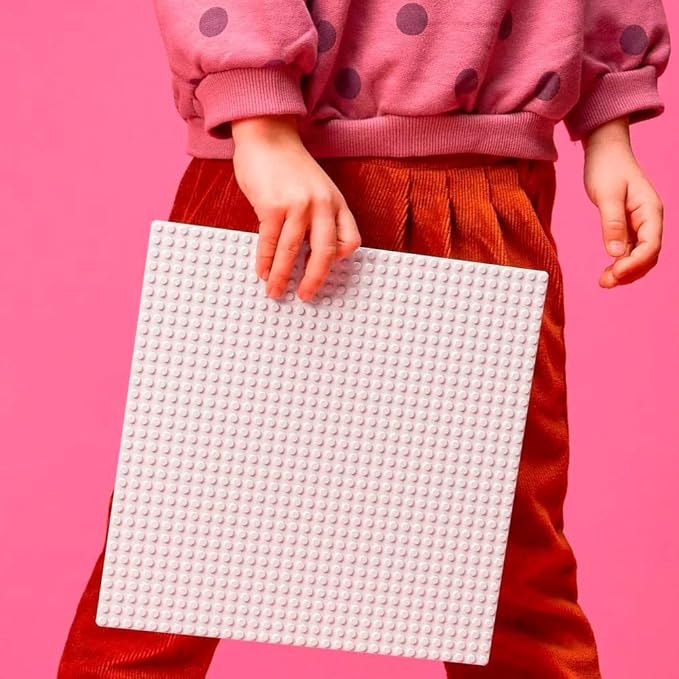 LEGO Classic White Baseplate, Square 32x32 Stud Foundation to Build, Play, and Display Brick Creations, Great for Snowy and Winter Landscapes, 11026