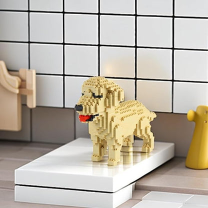 Larcele Micro Dog Building Blocks Mini Pet Building Toy Bricks,950 Pieces KLJM-02 (Golden Retriever)
