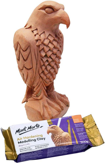 Mont Marte Terracotta Color Air Hardening Modeling Clay 500g (1.1lb). Terracotta Color Air Dry Clay with Drying Time of Approximately 24 Hours. Suitable for Sculptors and Modelers of All Skill Levels.